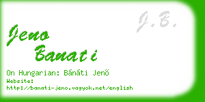 jeno banati business card