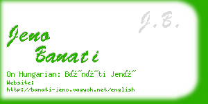 jeno banati business card